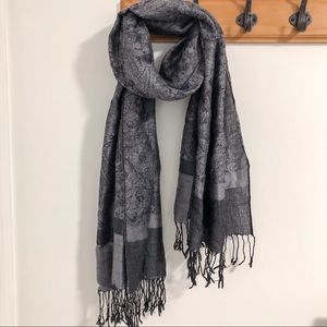 Dark Grey Silk Scarf